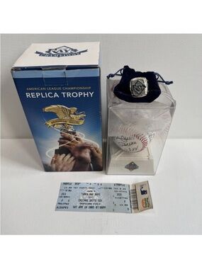 World Series 2008 Tampa Bay Rays Champs Ring FACSIMILE Signed Ball Trophy Ticket